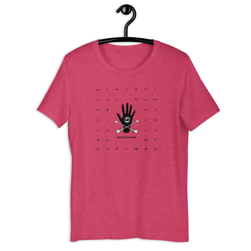 Hunt & Gather Ideogram T-Shirts (Unisex Bright)